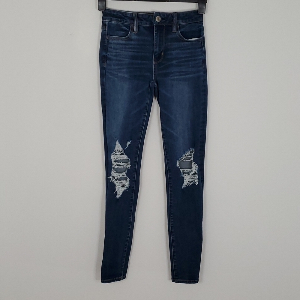 AMERICAN Eagle dark wash 360 next level stretch high rise jeggings